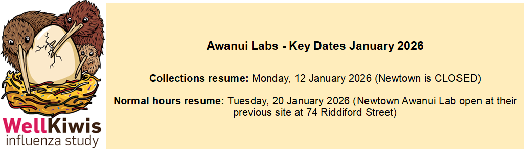 Awanui Lab January hours
